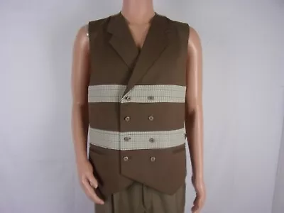 E.J. SamuelsDouble Breasted Sleeveless Vest  SIZE:48XL   BROWN/BLUE DESIGN • $5.97