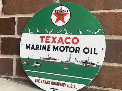 TEXACO Marine Outboards Gasoline MOTOR OIL SIGN Gas Vintage Style Steel Sign • $49.99