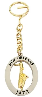 New Orleans Spinning Saxophone Keychain NOLA Jazz Music Spinner Souvenir Keyring • $17