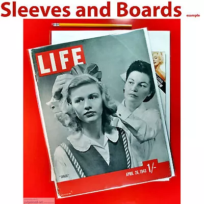 10 X Life Big Magazine Sleeves / Bags ONLY / Jackets. For # 1 Up 1950-70 Size8 • £24.99