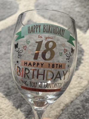 £2.50 • Buy 18th Birthday Wine Glass