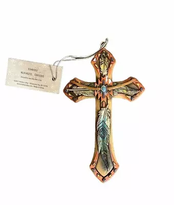 Rustic Western Native American Style Wall Cross Hanging Ornament Decor 3x5 In • $3.99