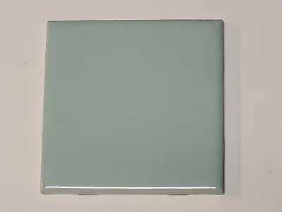 Vtg. 1 Pc. 1970s AO American Olean Ceramic Tile Light Blue-Green Gloss NEW NOS • $7