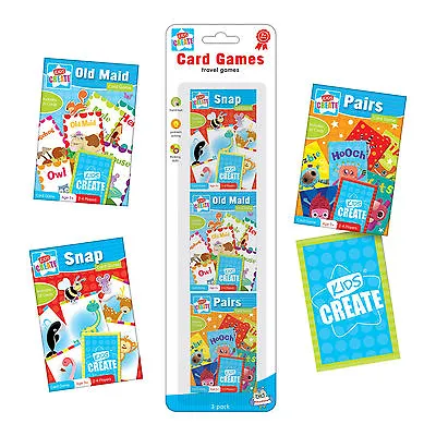 £2.69 • Buy 3 Packs Of Childrens Assorted Classic Card Travel Games Snap Pairs Old Maid Carg