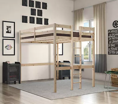 £269.95 • Buy Loft Bunkbed Double 4ft 6 Solid Pine High Sleeper Bunk Bed - HEAVY DUTY (EB65)