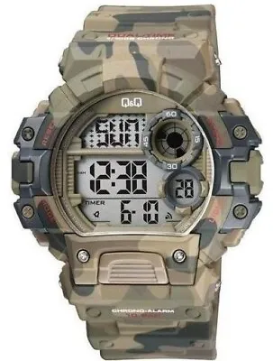 Citizen Q&q Men's Camo $119 Worlds Best Digital Chrono 5 Alarm Dual Time Watch* • $7.50