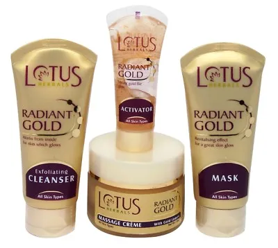  Lotus Herbal Radiant Gold Cellular Glow Facial Kit (Set Of 4) - 170 Gram • $38.54