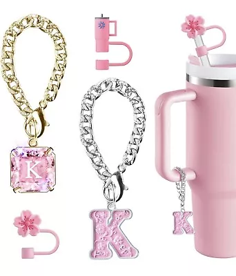 K -Straw Cover Cap For Stanley Cup Accessories Crystal Letter Charms Tumbler • $9.99