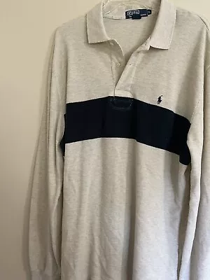 VTGPolo Ralph Lauren Color Block Sweater Men’s With Elbow Patch XL Blue & Beige • $20