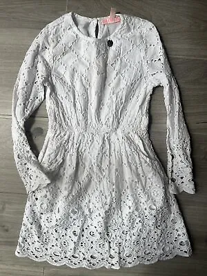 Girls Mim Pi White Dress Summer Holiday Immaculate Size 122 Age 4 5 6  • £5