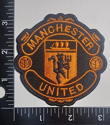 Manchester United Team Orange Original Iron Sew On Embroidery Patch Est. 3   • $16.25