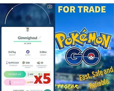 $3.95 • Buy Pokémon Go GIMMIGHOUL For TRADE || Immediate Trade 🔥🔥