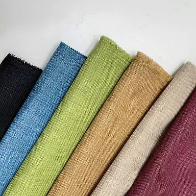 Linen Look Designer Soft Plain Sofa Upholstery Fabric Fire Retardant Material • £13.89