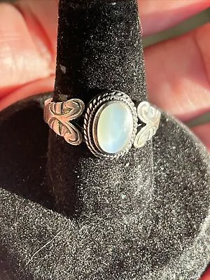 925 Sterling Silver Moonstone Ring Size 8 Sz 8 Vintage Jewelry Moon • $42