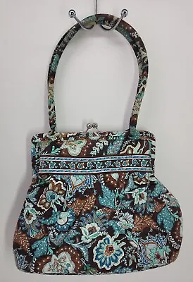 Vera Bradley Alice Purse Shoulder Bag Purse Blue Paisley Kiss Snap Lock Framed • $23.99