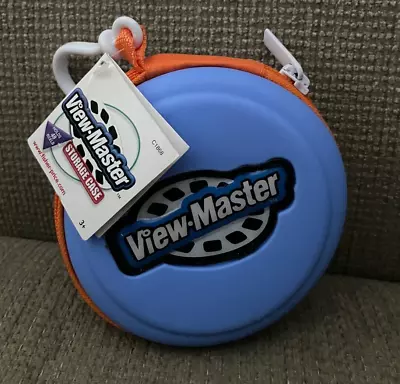 VIEW-MASTER Blue Hard Shell Zippered Storage Case W/ Clip- Holds 48 Reels • $16.75