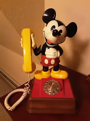 Vintage DISNEY Mickey Mouse Rotary Phone In Excellent Working Condition • $129.77