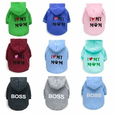 Pet Dog Clothes Cat Puppy Coat Winter Spring Hooded Warm Sweater Jacket Clothing • £7.31