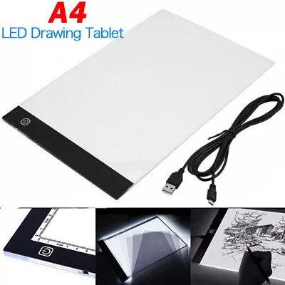 A4 LED Drawing Copy Board Tracing Light Box Ultra-thin Pad Painting Tracing Pad • £9.89
