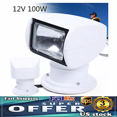 100W 12V Remote Control Marine Boat Car Searchlight White Spotlight US • $94.05