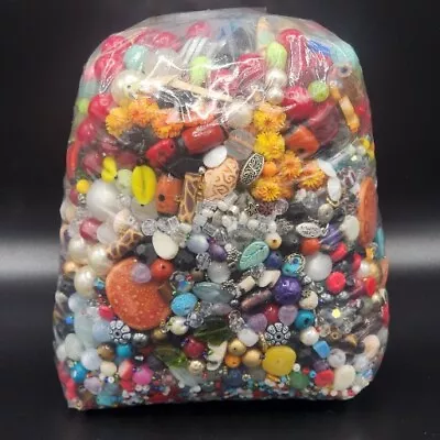 5+ Lb Loose Mixed Lot Of Vtg To Mod Beads Glass Crystal Ceramic Nat Stone Crafts • $44.95