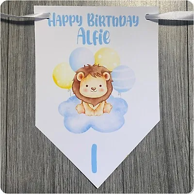 Personalised Safari Lion Birthday Bunting Banner 1st 2nd 3rd • £4.20