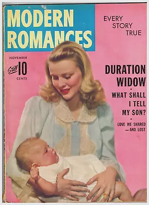 Modern Romances Magazine From Nov  Of 1942 Cover Model Is Unattributed. • $20