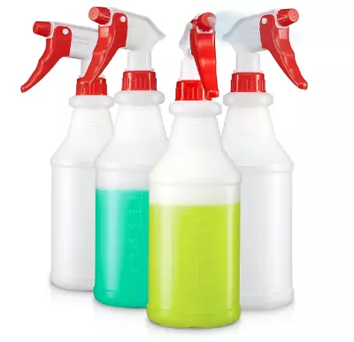 4 Pack Plastic Spray Bottles 24 OZ – Leak Proof Adjustable Nozzle Empty Spray • $15.99