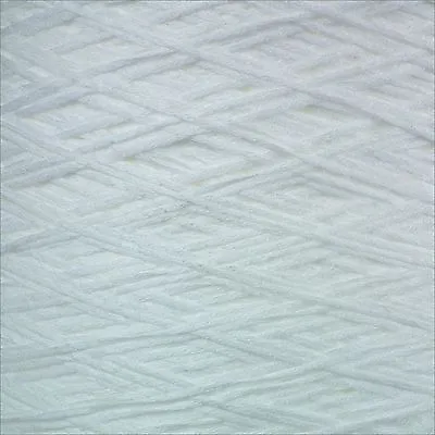 WHITE 4 PLY ITALIAN TAPE YARN 400g CONE 8 BALLS OPTIC CHAINETTE LACE KNITTING • £13.95