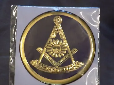 Past Master With Square Gel Car Emblem 3  Masonic Adhesive Freemason NEW • $8.89
