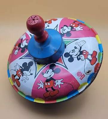 Vintage 1978 Straco Walt Disney Mickey Mouse Metal Tin Spinning Toy Top  • $10