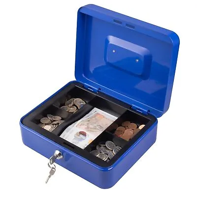 £7.89 • Buy Metal Cash Box Money Coin Bank Deposit Steel Security Safe Petty Key Lockable UK