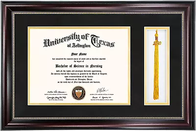 11X17 Mahogany Diploma Frame With Tassel Holder For 8.5X11 Certificate Document • $56.99