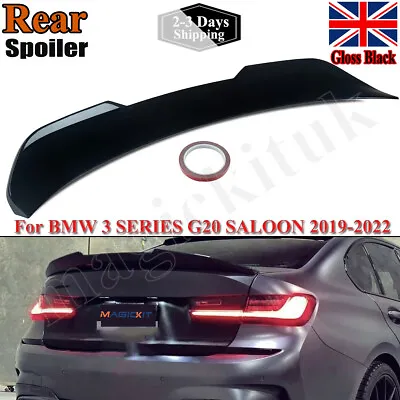 FOR BMW 3 Series G20 Gloss Black High Kick PSM Ducktail Rear Boot Spoiler Lip UK • £53.98