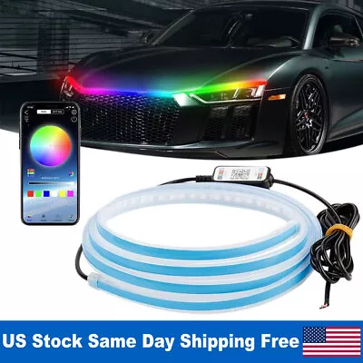 LED Light Strip Daytime Running Light Hood Strip Car LED RGB Light DRL Hood USA • $7.57