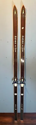 Great Old Wooden Snow Skis Vintage Measuring 82 Inches Long  Brown Finish • $99.80