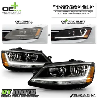 [2017 LED DRL Style UPGRADE] Fit 2011-18 VW Jetta Headlights Lights Left + Right • $245.99