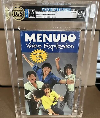 MENUDO Video Explosion VHS (Lightyear 1999) IGS Certified Box 8.5 Seal 8.5 MINT • $262.74