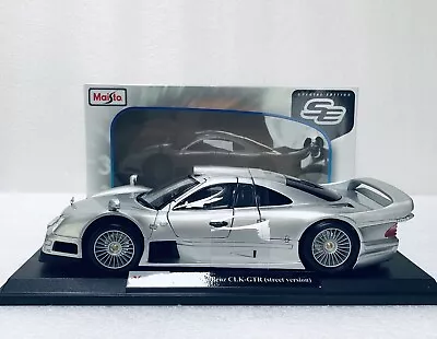 1/18 Maisto Mercedes-Benz CLK-GTR Silver Street Version Diecast Special Edition • $37.95