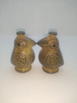 Vintage MCM Salt & Pepper Shakers Japan VIKING Ceramic Pottery Kissing Birds 3.5 • $9.75