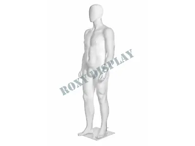 Adult Male Plus Size Matte White Egg Head Fiberglass Full Body Mannequin • $284.95