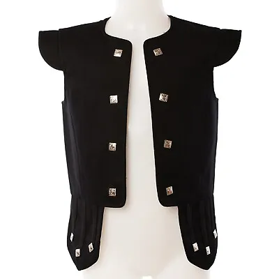 Chieftain Jacobite Piper Waistcoat Kilt Vest Scottish Dress Chrome Buttons • £66.41