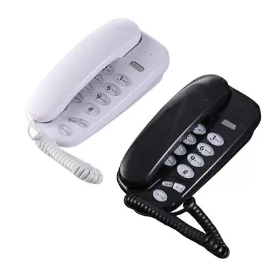 Compact Phone Wall-Mounted Caller Telephone Fixed Landline For Home Office Hotel • £8.99