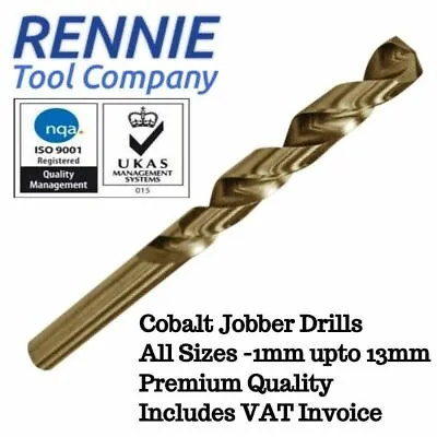 HSS Gold Cobalt Jobber Drill Bit - For Drilling Stainless Steel & Hard Steels • £2.99