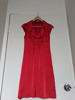 $10 • Buy Stella Red Satin-feel Dress Size 8