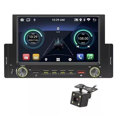 Car Radio Player Android Wifi GPS Navigation Single Din Touch Screen USB Camera • $120.50