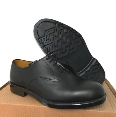 Naval Parade Shoes  Sizes . RN Royal Navy Black Leather Without Toe Caps  NEW • £30