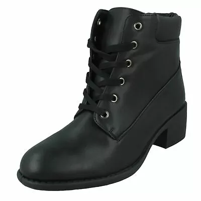 'Ladies Spot On' Casual Lace Up Ankle Boot - F5R1167 • £26.99