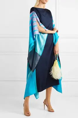 Trendy Calf Length Printed Soft Silk Crepe Kaftan For Women Casual Wear Caftan • $30.01