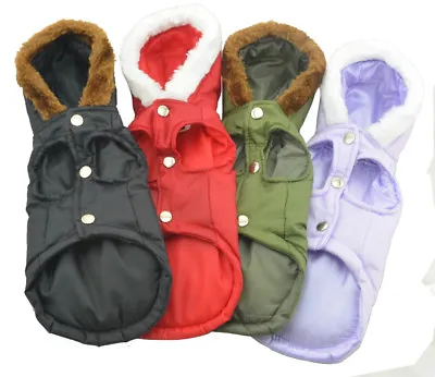 Dachshund Warm Winter Parka Puffa Fur Hoody Dog Jumpers Coat LONG LENGTH UK • £10.99